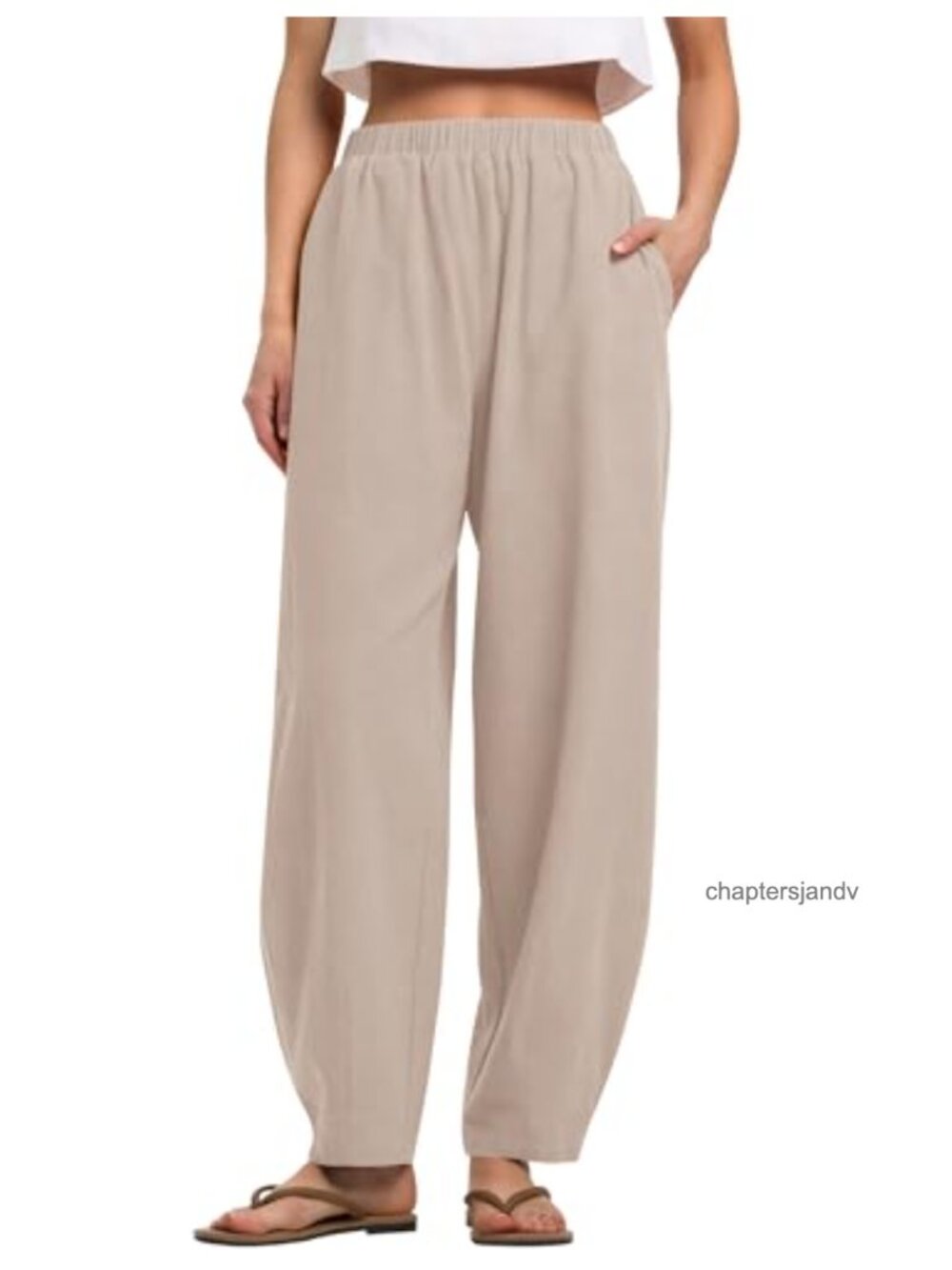 Linen Wide Leg Barrel Palazzo Pants Cotton Blend Baggy Summer Beach Trousers
